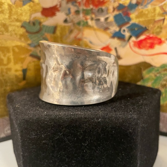 Sterling Silver Hammered Cuff Bracelet - Picture 2 of 9